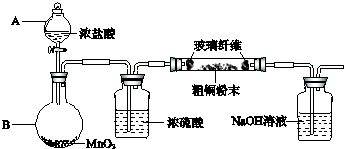 共16分 氯化铜是一种广泛用于生产颜料 木材防腐剂等的化工产品 某研究小组用粗铜 含杂质fe 按下述流程制备氯化铜晶体 cucl2.2h2o ,已知氯化铜易溶于水,难溶于乙醇